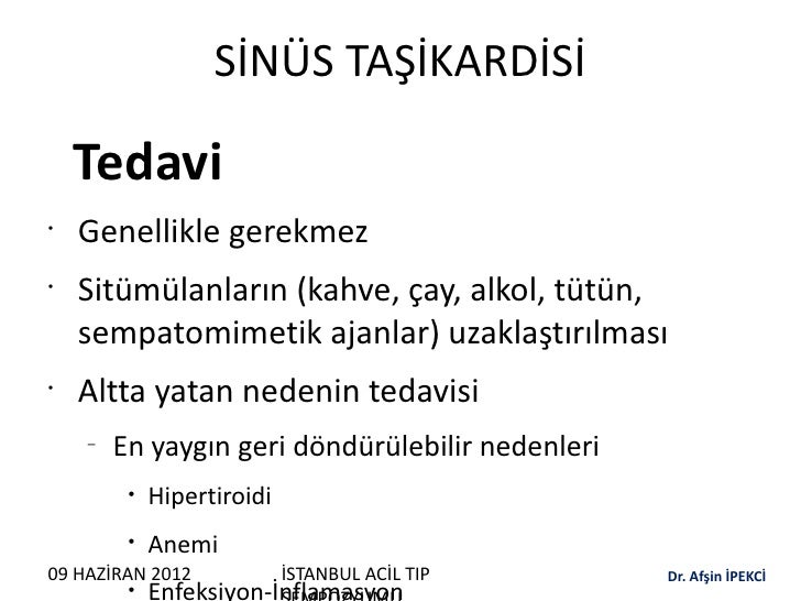 Taşikardi tanısı ve tedavisi Taşikardi tanısı ve tedavisi